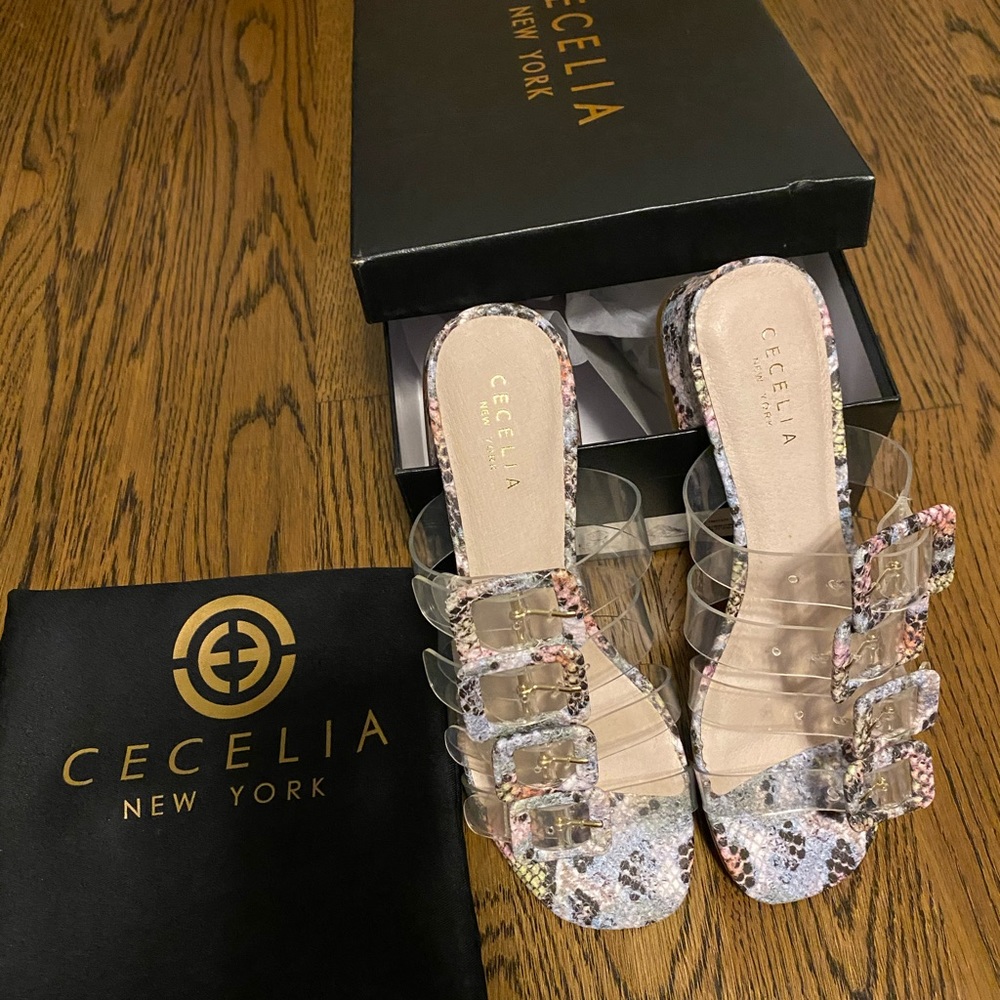 Brand new Cecelia NY size 7.5 Lincoln snakeskin sandal.
